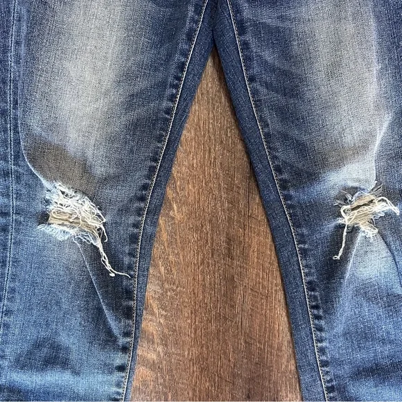 Moussy Denim Distressed Frayed Hem Skinny Ankle Jeans Sz 26 Raw Hem Japanese - Picture 3 of 6